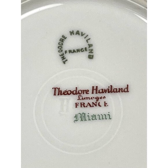 Lot 4 Theodore Haviland Limoges 1925-36 Miami Ivory Floral 6.5" BREAD PLATES - Picture 4 of 4